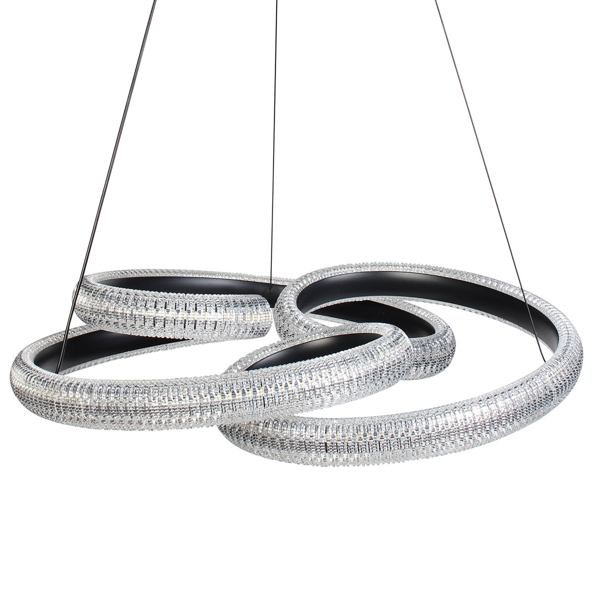 Φωτιστικό Κρεμαστό Μεταλλικό LED 60W Φ55x10 εκ. Μαύρο με Ακρυλικό