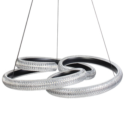 Φωτιστικό Κρεμαστό Μεταλλικό LED 60W Φ55x10 εκ. Μαύρο με Ακρυλικό