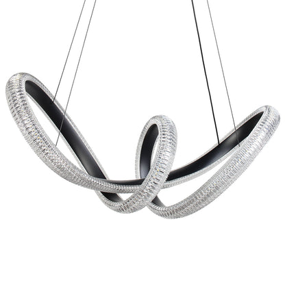 Φωτιστικό Κρεμαστό Μεταλλικό LED 48W 62x26x28 εκ. Μαύρο με Ακρυλικό