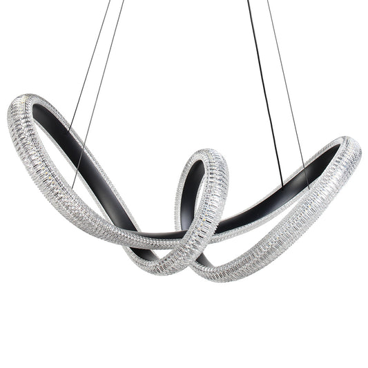 Φωτιστικό Κρεμαστό Μεταλλικό LED 48W 62x26x28 εκ. Μαύρο με Ακρυλικό