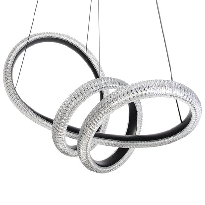 Φωτιστικό Κρεμαστό Μεταλλικό LED 48W 62x26x28 εκ. Μαύρο με Ακρυλικό