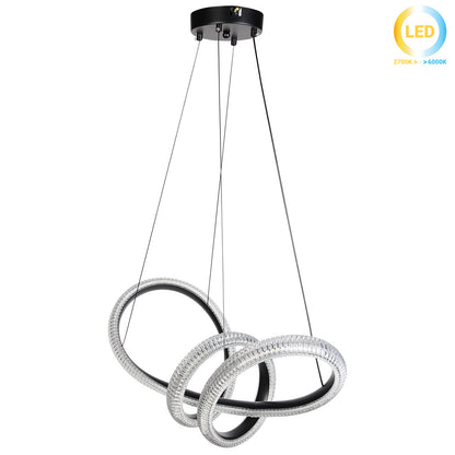 Φωτιστικό Κρεμαστό Μεταλλικό LED 48W 62x26x28 εκ. Μαύρο με Ακρυλικό