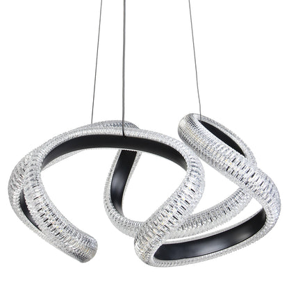 Φωτιστικό Κρεμαστό Μεταλλικό LED 52W 48x45x24 εκ. Μαύρο με Ακρυλικό