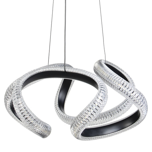 Φωτιστικό Κρεμαστό Μεταλλικό LED 52W 48x45x24 εκ. Μαύρο με Ακρυλικό