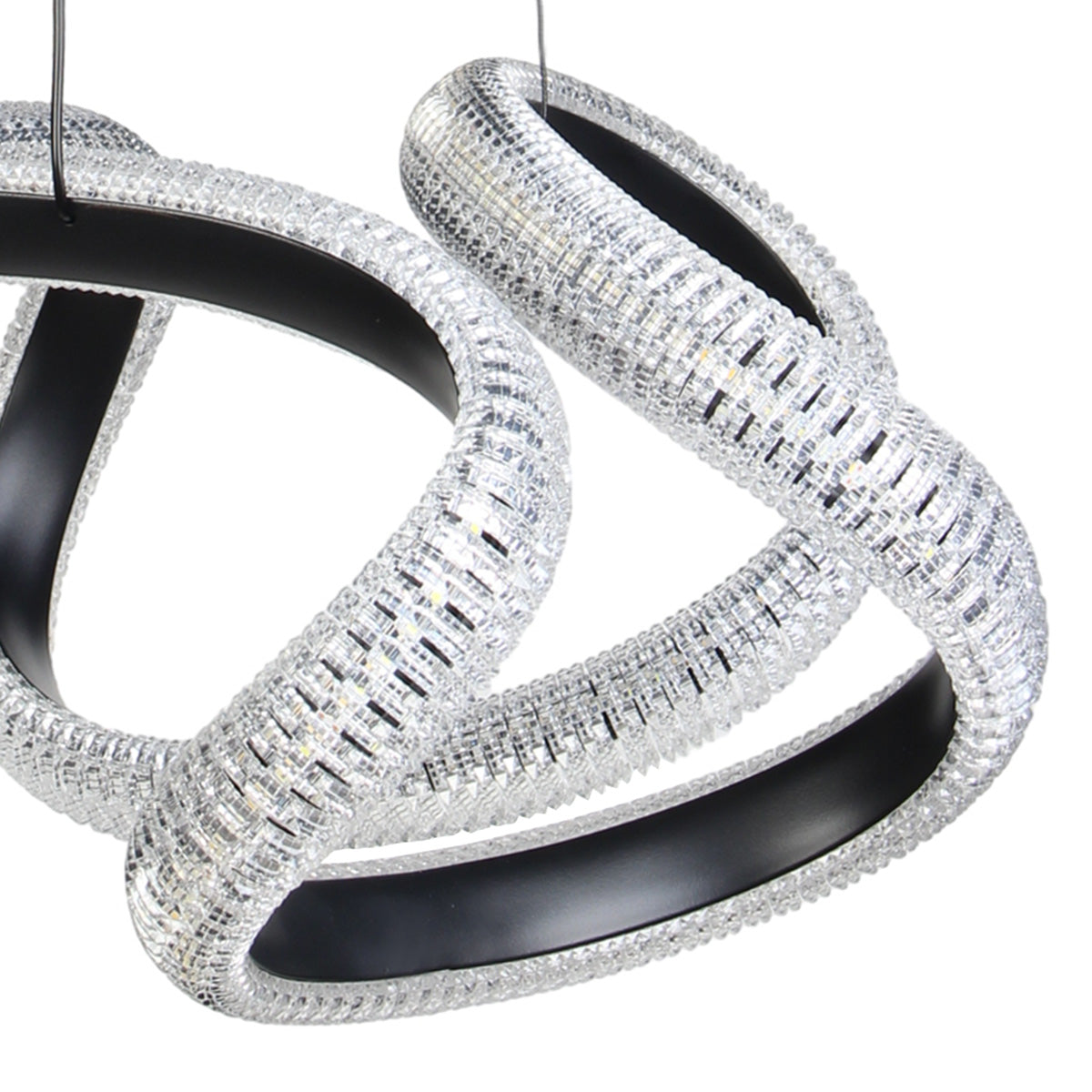 Φωτιστικό Κρεμαστό Μεταλλικό LED 52W 48x45x24 εκ. Μαύρο με Ακρυλικό