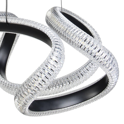 Φωτιστικό Κρεμαστό Μεταλλικό LED 52W 48x45x24 εκ. Μαύρο με Ακρυλικό