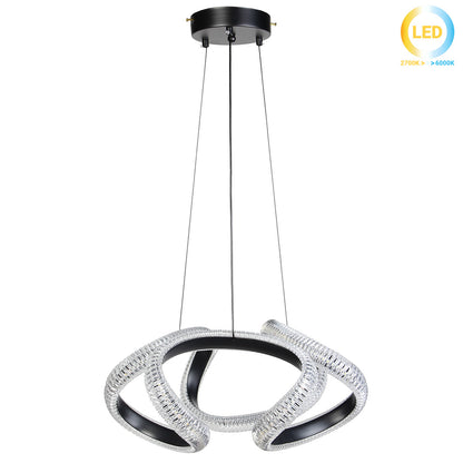 Φωτιστικό Κρεμαστό Μεταλλικό LED 52W 48x45x24 εκ. Μαύρο με Ακρυλικό