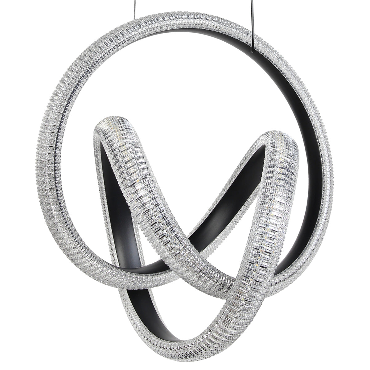 Φωτιστικό Κρεμαστό Μεταλλικό LED 50W 38x34x43 εκ. Μαύρο με Ακρυλικό