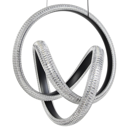 Φωτιστικό Κρεμαστό Μεταλλικό LED 50W 38x34x43 εκ. Μαύρο με Ακρυλικό