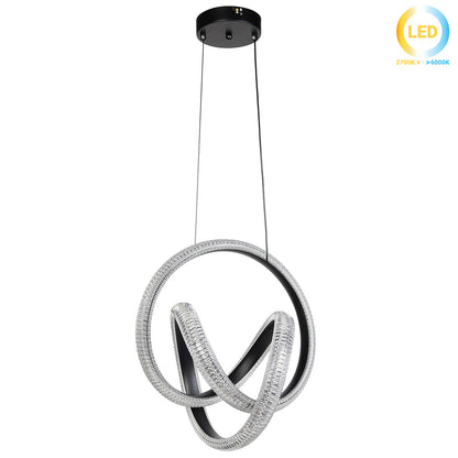 Φωτιστικό Κρεμαστό Μεταλλικό LED 50W 38x34x43 εκ. Μαύρο με Ακρυλικό