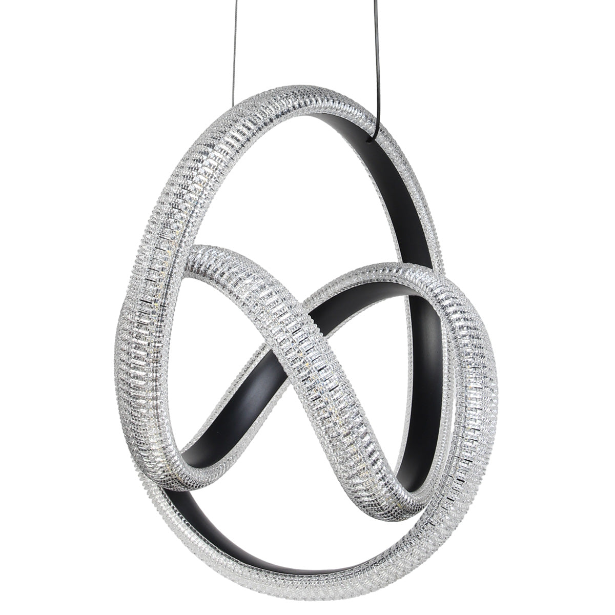 Φωτιστικό Κρεμαστό Μεταλλικό LED 50W 38x34x43 εκ. Μαύρο με Ακρυλικό