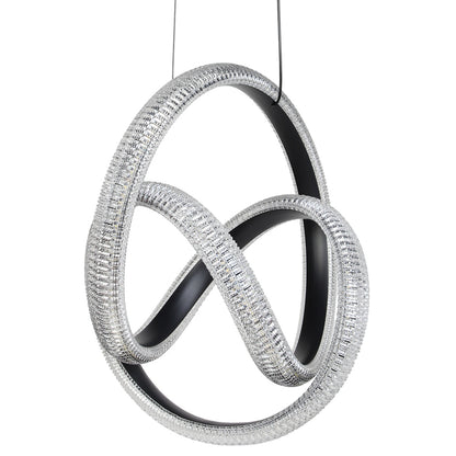 Φωτιστικό Κρεμαστό Μεταλλικό LED 50W 38x34x43 εκ. Μαύρο με Ακρυλικό