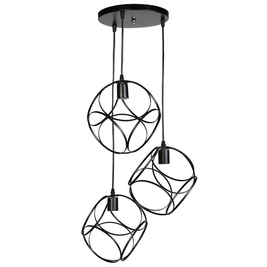 Φωτιστικό Μεταλλικό Άνισο 3 x Ε27 Φ23 εκ. Μαύρο