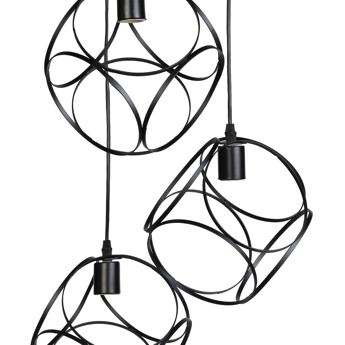 Φωτιστικό Μεταλλικό Άνισο 3 x Ε27 Φ23 εκ. Μαύρο