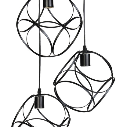 Φωτιστικό Μεταλλικό Άνισο 3 x Ε27 Φ23 εκ. Μαύρο