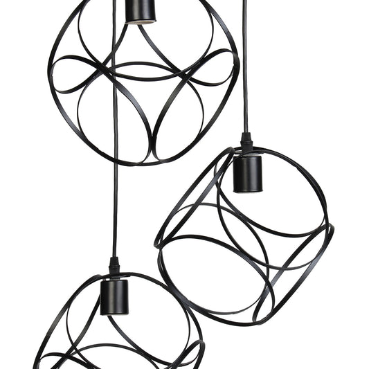 Φωτιστικό Μεταλλικό Άνισο 3 x Ε27 Φ23 εκ. Μαύρο