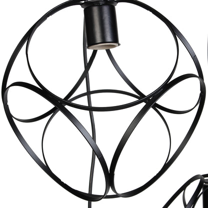 Φωτιστικό Μεταλλικό Άνισο 3 x Ε27 Φ23 εκ. Μαύρο