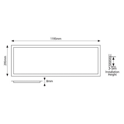 ΦΩΤΙΣΤΙΚΟ PANEL LED 120X30 40W 3000Κ UGR<19 ΛΕΥΚΟ PLUS