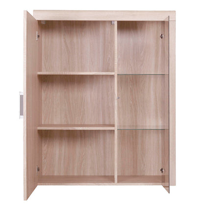 Κρεμαστή Βιτρίνα Δίφυλλη Damis 90.5x35x113.5 Σονόμα με Τζάμι και MDF Διακόσμηση