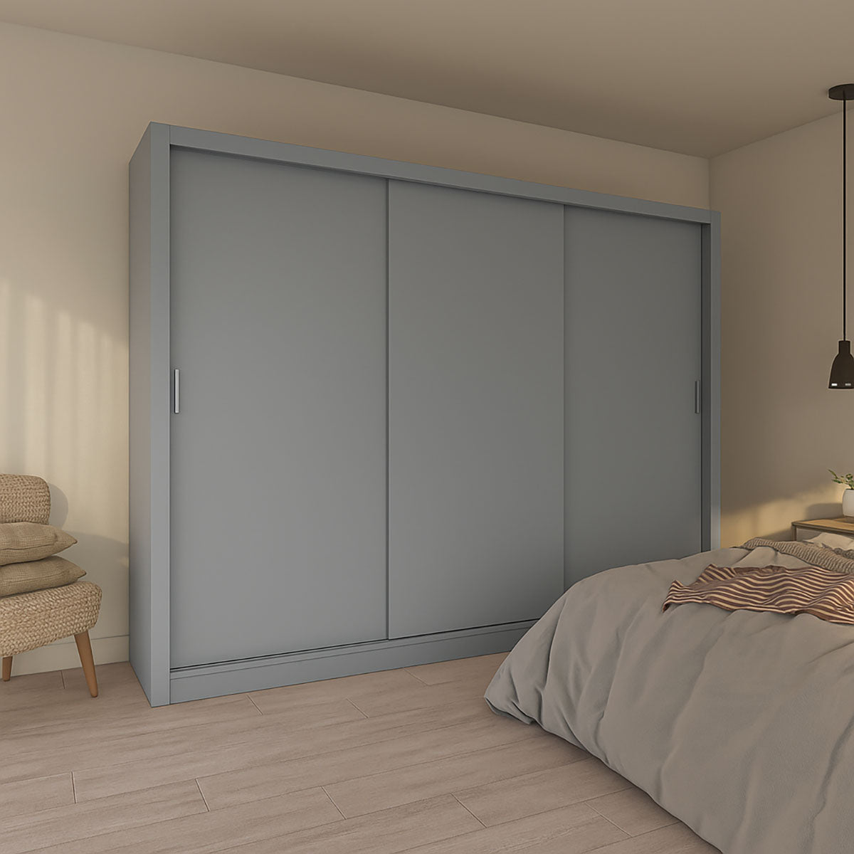 Ντουλάπα Grandio Γκρι 250x60x215