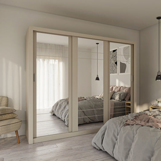 Ντουλάπα Grandio Cashmere με Καθρέφτη 250x60x215