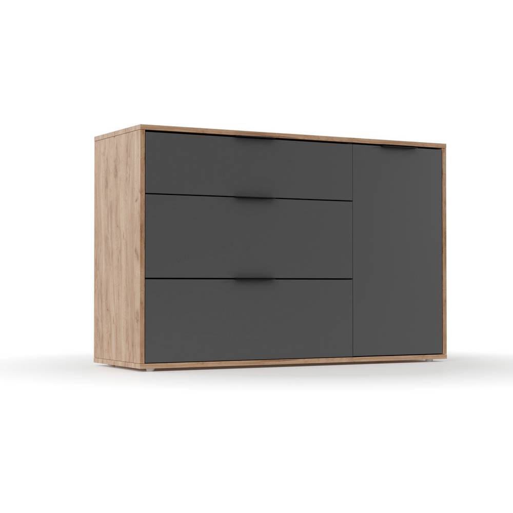 Μπουφές Nitro Γκρι Γραφίτη με Βελανιδιά 120x40x80