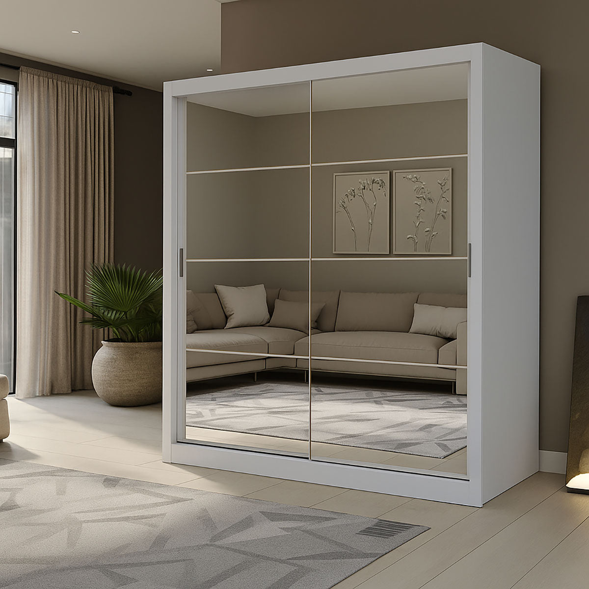 Ντουλάπα Reflex Λευκή με Καθρέφτη 180x60x215