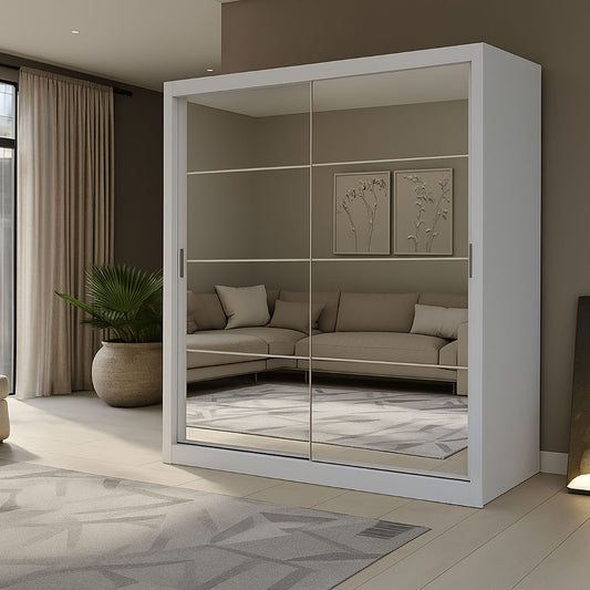 Ντουλάπα Reflex Λευκή με Καθρέφτη 180x60x215