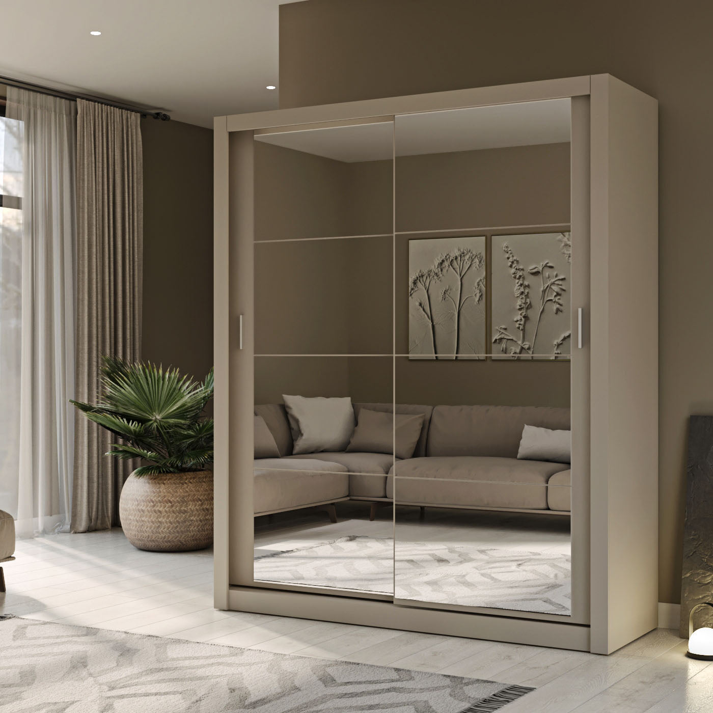 Ντουλάπα Reflex Cashmere με Καθρέφτη 180x60x215