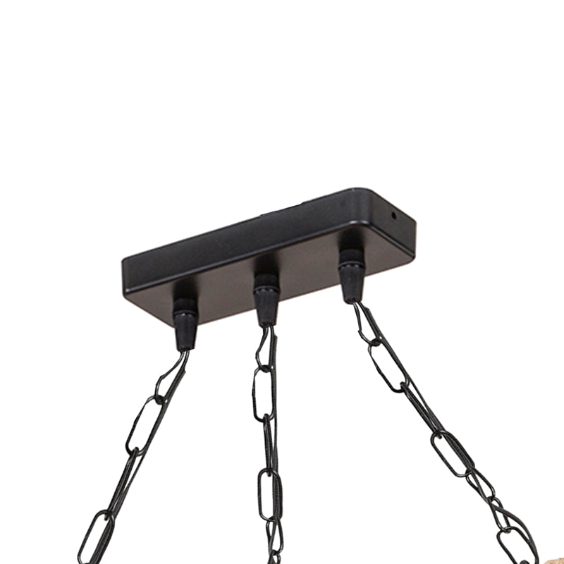 Φωτιστικό Οροφής Τρίφωτο PWL-1027 Ε27 Φυσικό-Μαύρο 48.5x10x47