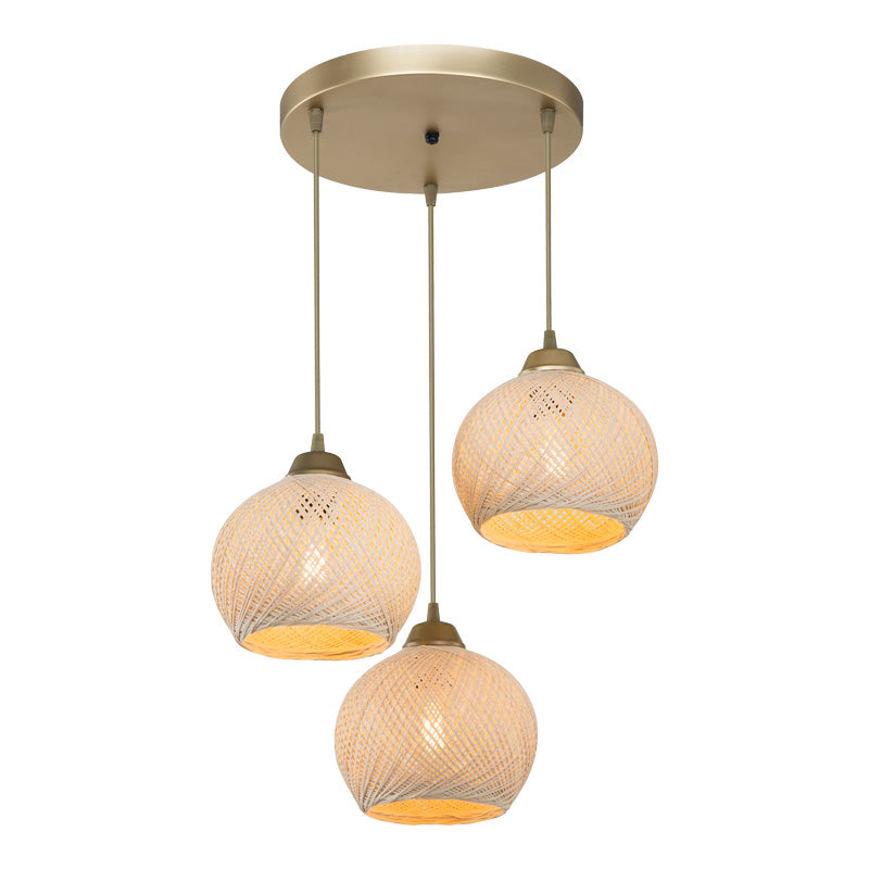 Φωτιστικό Οροφής Τρίφωτο PWL-1121 Ε27 Κρεμ-Χρυσό Φ40x75