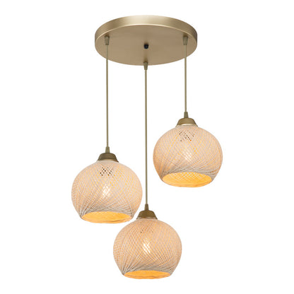 Φωτιστικό Οροφής Τρίφωτο PWL-1121 Ε27 Κρεμ-Χρυσό Φ40x75