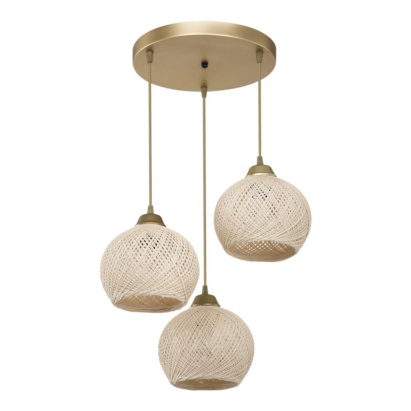 Φωτιστικό Οροφής Τρίφωτο PWL-1121 Ε27 Κρεμ-Χρυσό Φ40x75