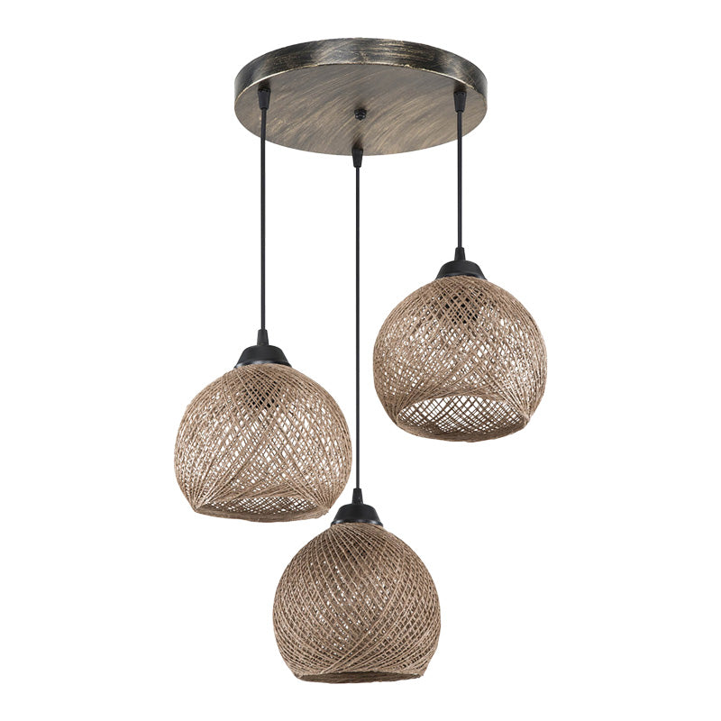 Φωτιστικό Οροφής Τρίφωτο PWL-1121 Ε27 Καφέ Φ40x75