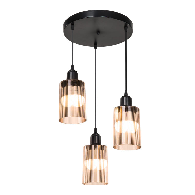 Φωτιστικό Οροφής Τρίφωτο PWL-1195 Ε27 Μαύρο-Amber Φ30x80