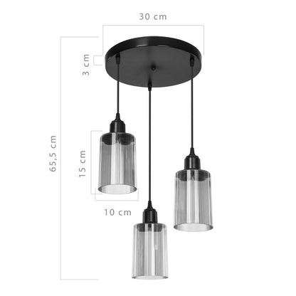 Φωτιστικό Οροφής Τρίφωτο PWL-1195 Ε27 Μαύρο-Amber Φ30x80