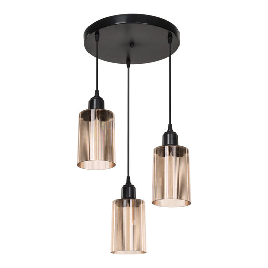 Φωτιστικό Οροφής Τρίφωτο PWL-1195 Ε27 Μαύρο-Amber Φ30x80