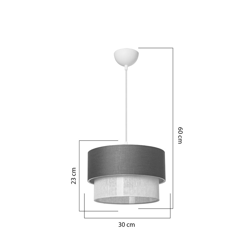 Φωτιστικό Οροφής Μονόφωτο Fansi Ύφασμα σε Γκρι Απόχρωση Φ30x60