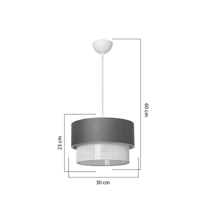 Φωτιστικό Οροφής Μονόφωτο Fansi Ύφασμα σε Γκρι Απόχρωση Φ30x60