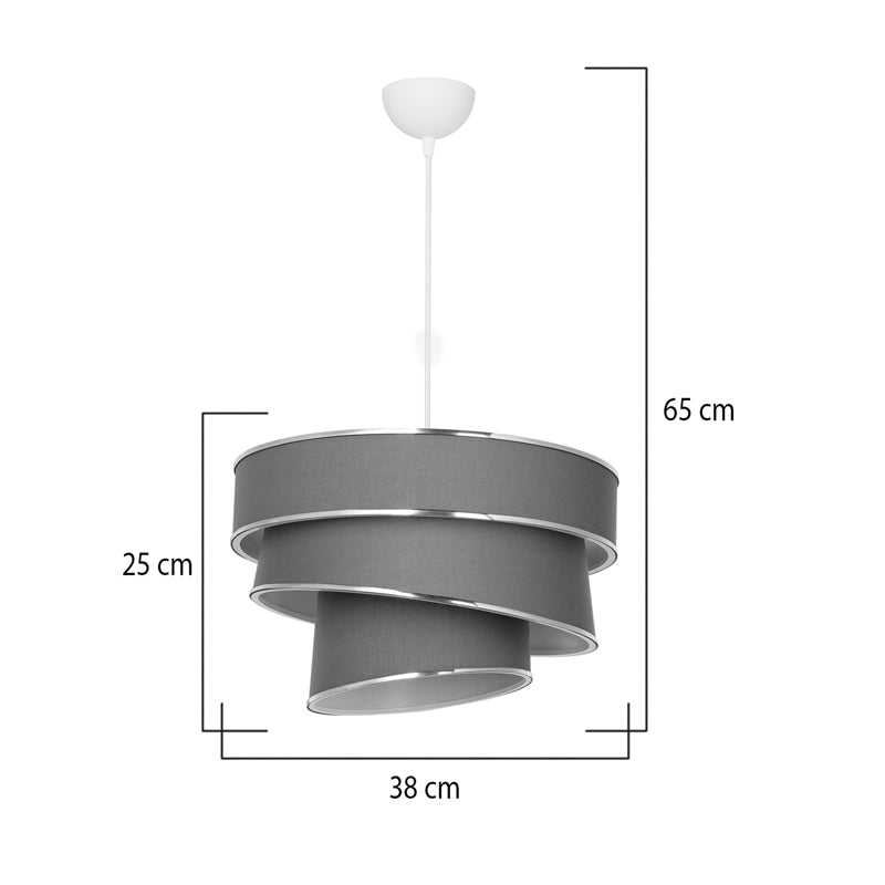 Φωτιστικό Οροφής Μονόφωτο Tazma Ύφασμα σε Γκρι Απόχρωση Φ38x65