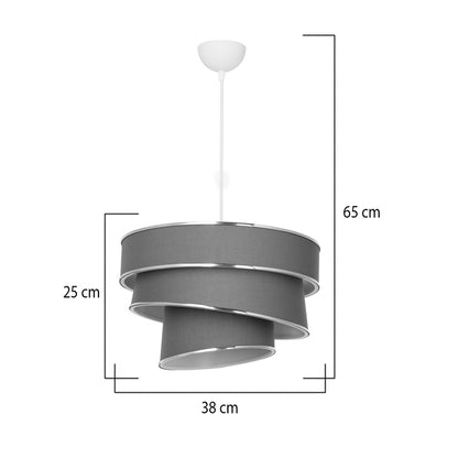 Φωτιστικό Οροφής Μονόφωτο Tazma Ύφασμα σε Γκρι Απόχρωση Φ38x65