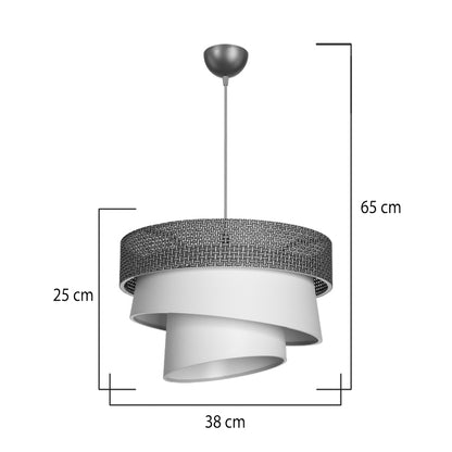Φωτιστικό Οροφής Μονόφωτο Tazma Ύφασμα σε Καφέ και Κρεμ Απόχρωση Φ38x65