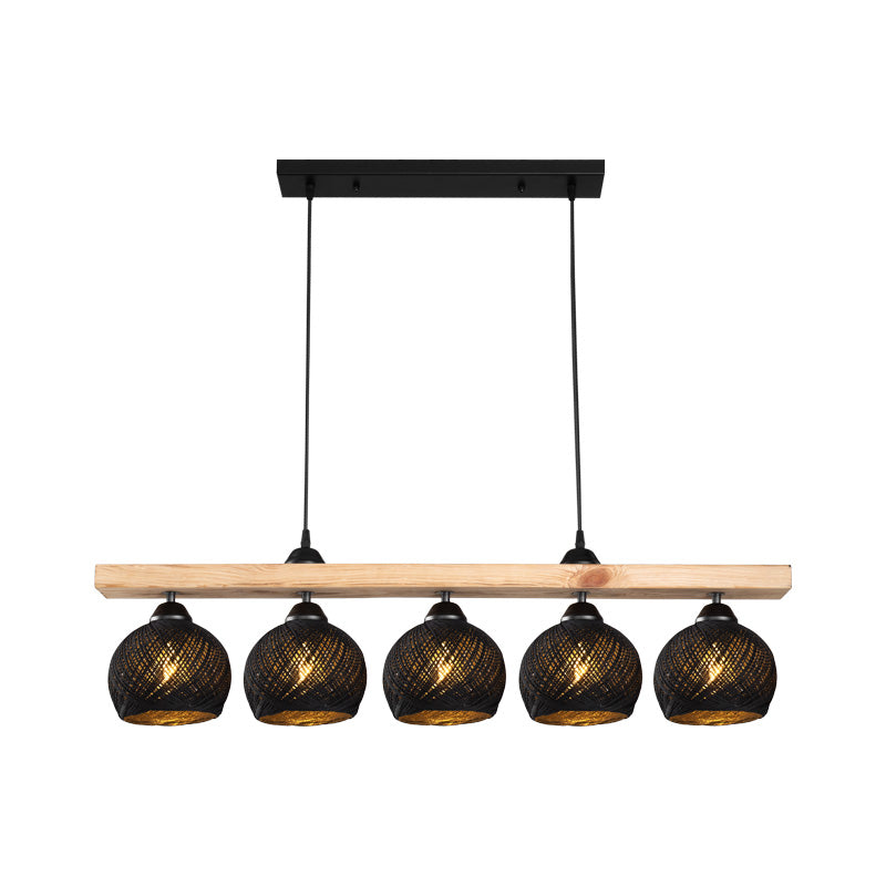 Φωτιστικό Οροφής Πεντάφωτο Salote Ε27 σε Καφέ-Μαύρη Απόχρωση 100x18x24