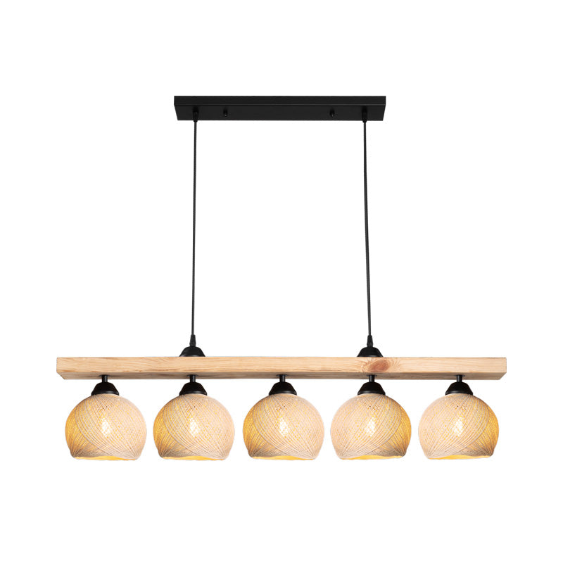 Φωτιστικό Οροφής Πεντάφωτο Salote Ε27 σε Καφέ-Κρέμα Απόχρωση 100x18x24