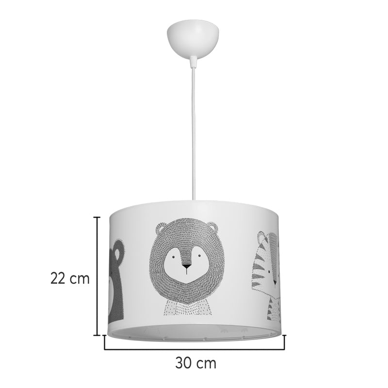 Παιδικό Φωτιστικό Οροφής Safari LED E27 Πολύχρωμο PVC Φ30x20