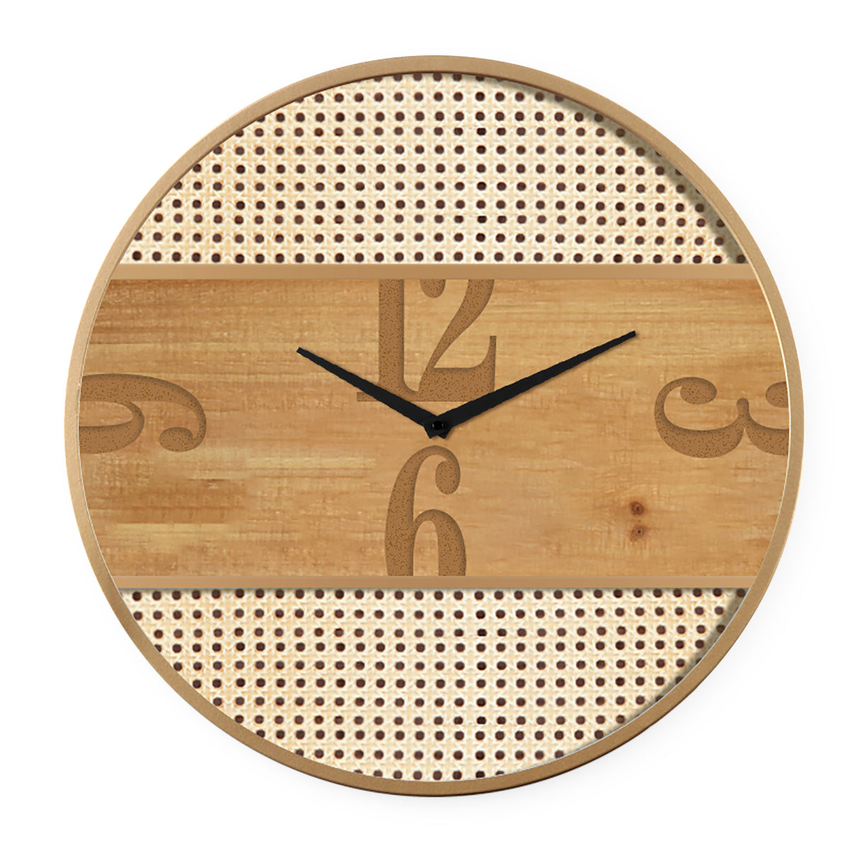 Wall Clock Natural Metal/MDF 50x50x3.5