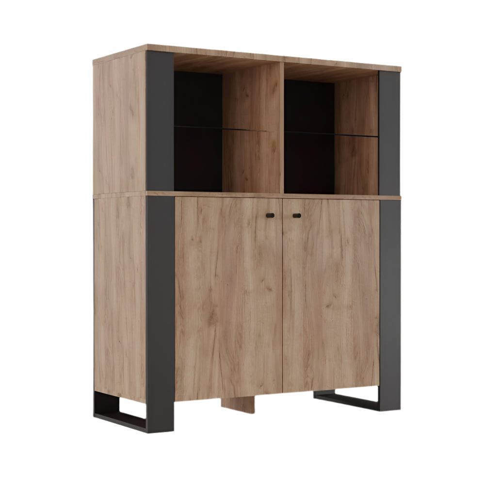 Μπουφές Old Wood Χρυσός Δρυς με Μαύρο 106.2x44xx128.5