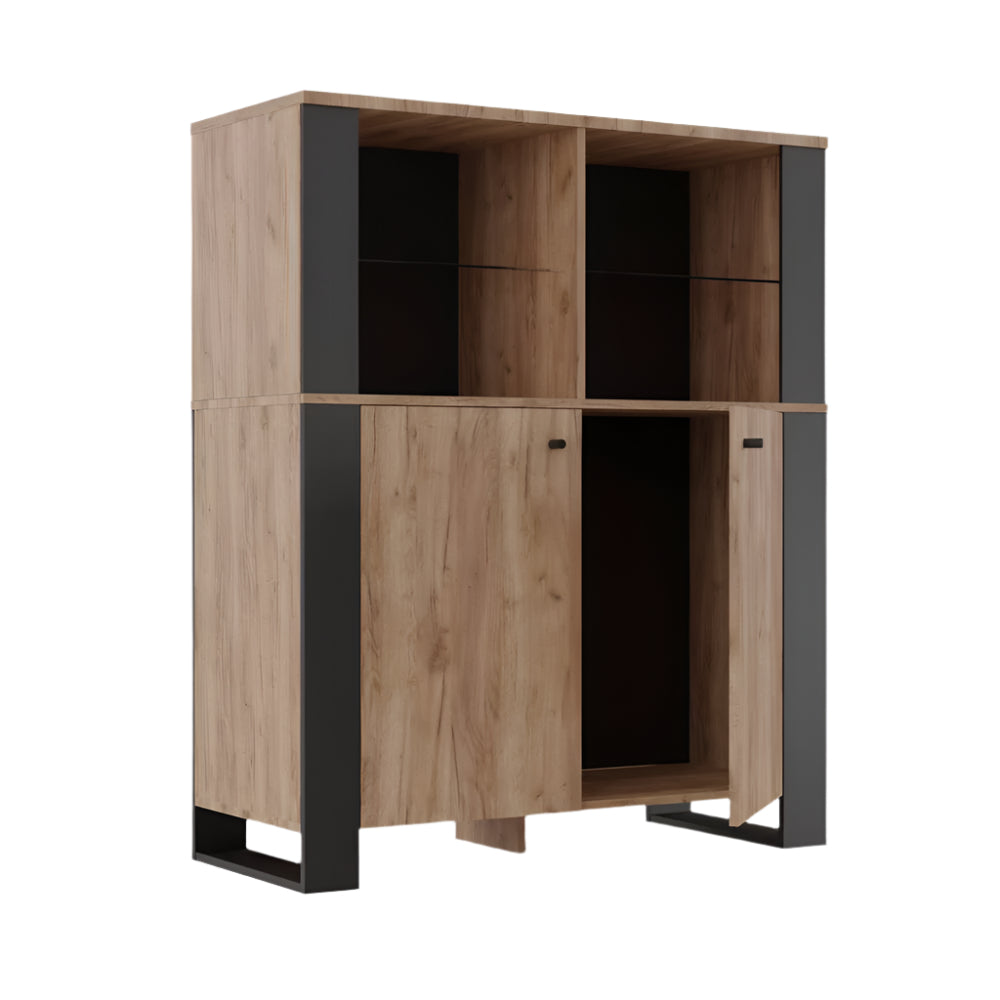 Μπουφές Old Wood Χρυσός Δρυς με Μαύρο 106.2x44xx128.5