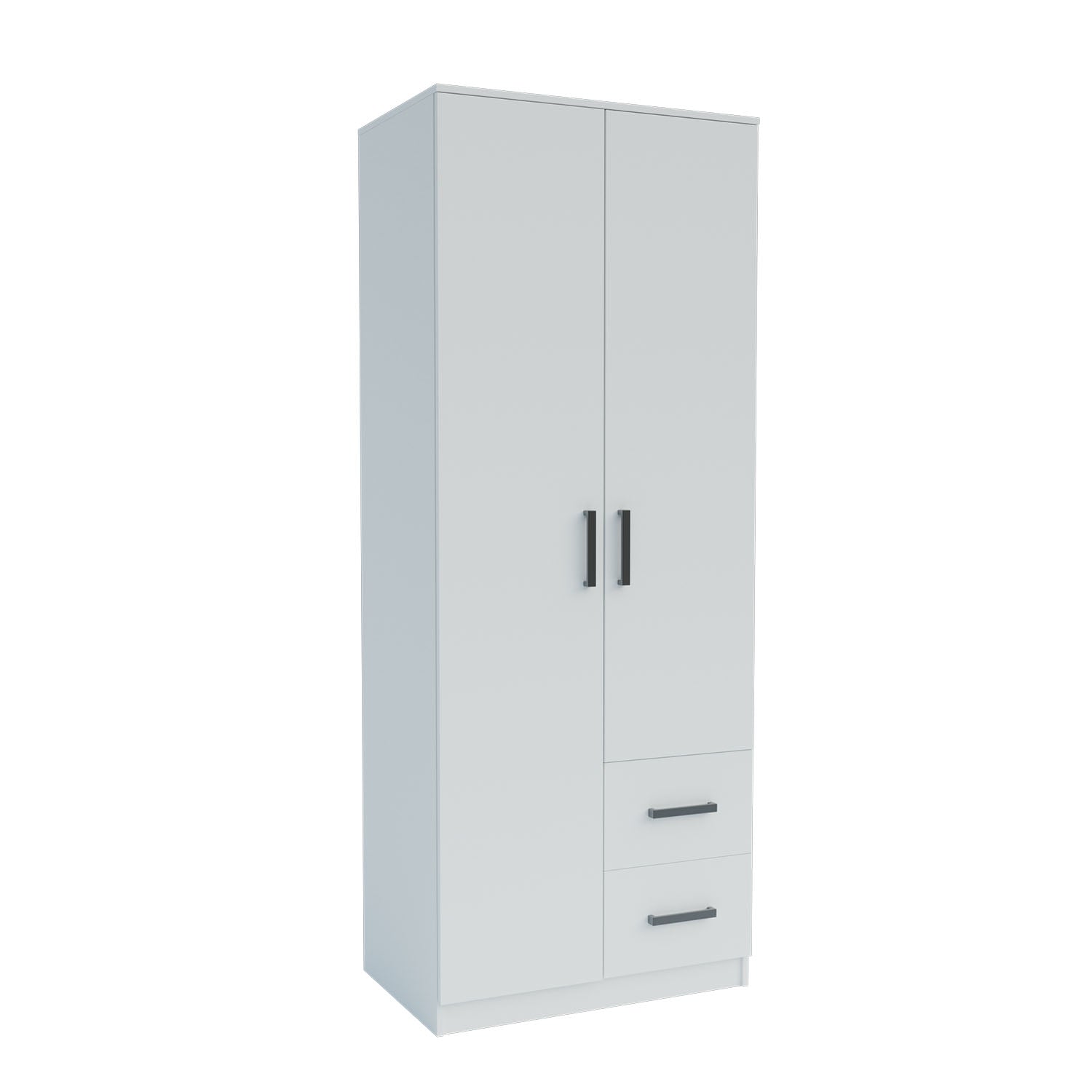 Ντουλάπα Δίφυλλη με Συρτάρια Simple Λευκή 80x52x205