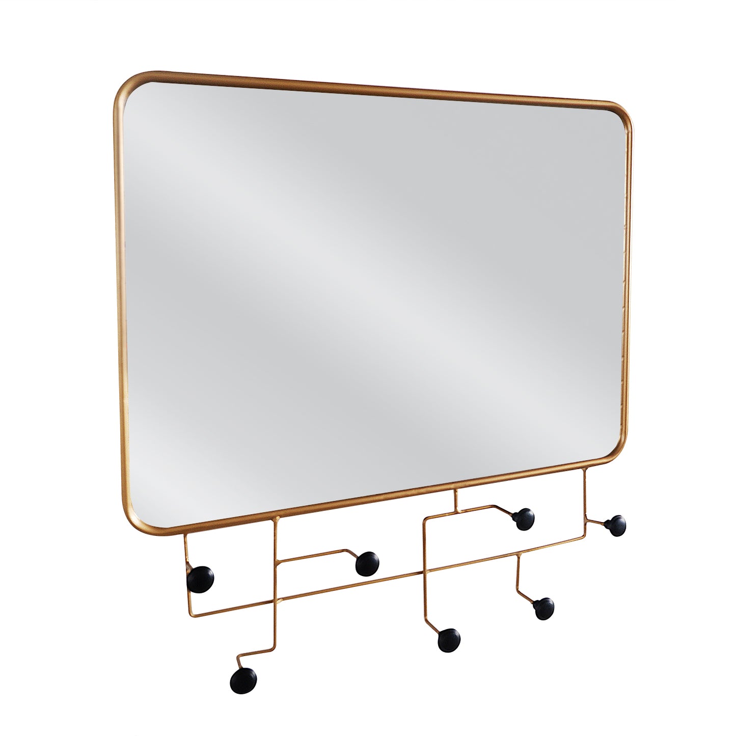 Wall Mirror with Hanger Elrond Gold Metal/Glass 60x8x60